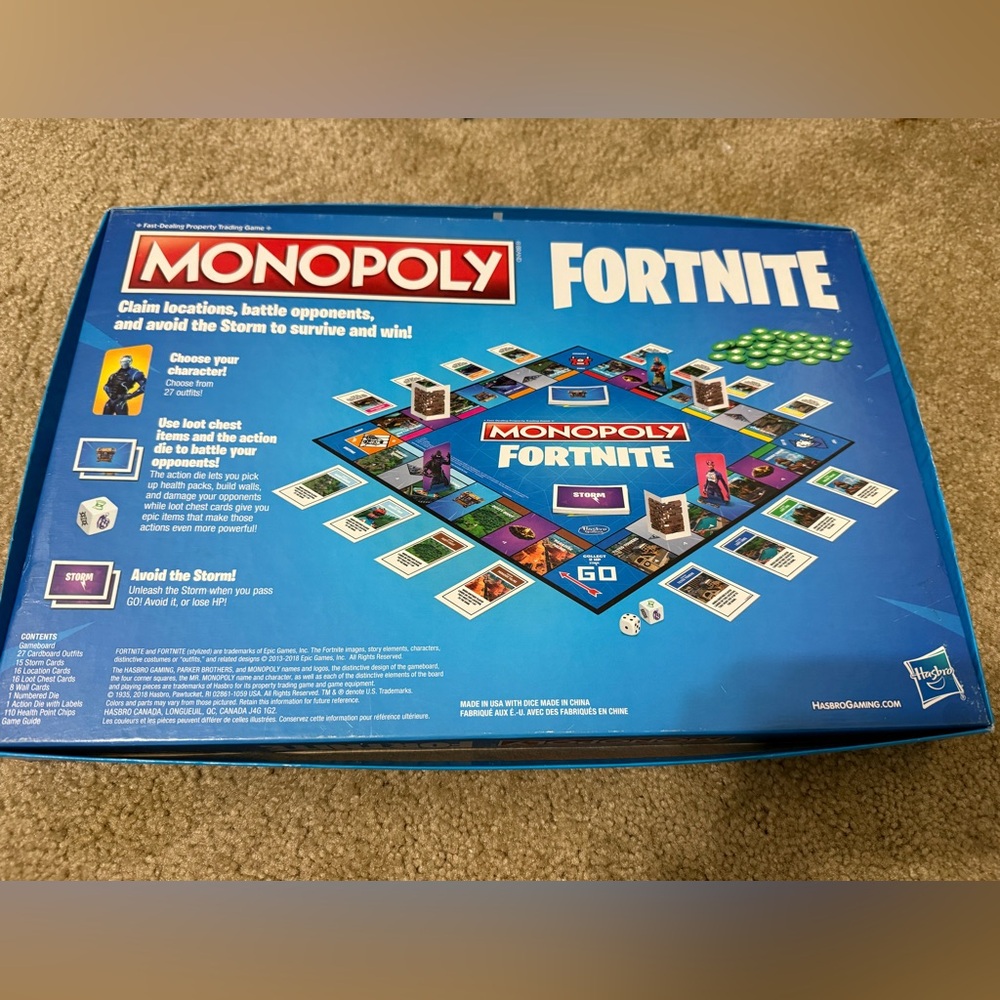 NEW Fortnite Monopoly Board Game Limited Edition Unused Open/All Pieces Sealed - Picture 4 of 4